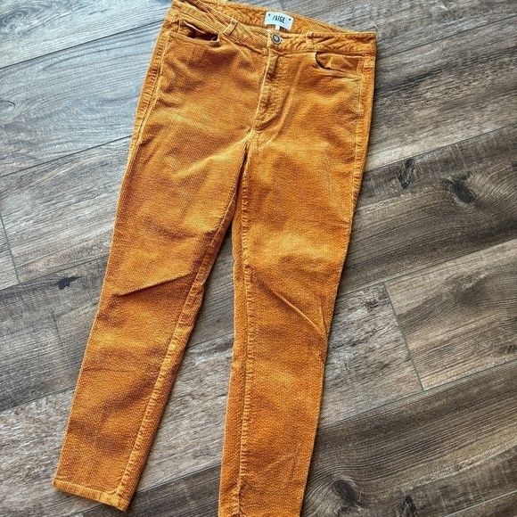 Paige Jeans Corduroy Hoxton Ankle Pants Marigold Women's Size 30 - Picture 3 of 15